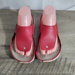Merrell Red Leather Thing Sandals Woman's Size 8